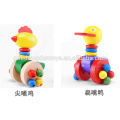 EB1009 6 Design Hardwood Lovely Animals Baby Walk Toy